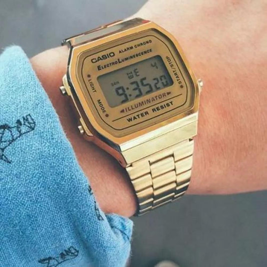 Retro Gold Vintage Watch – A168 Style | 1980s-Inspired